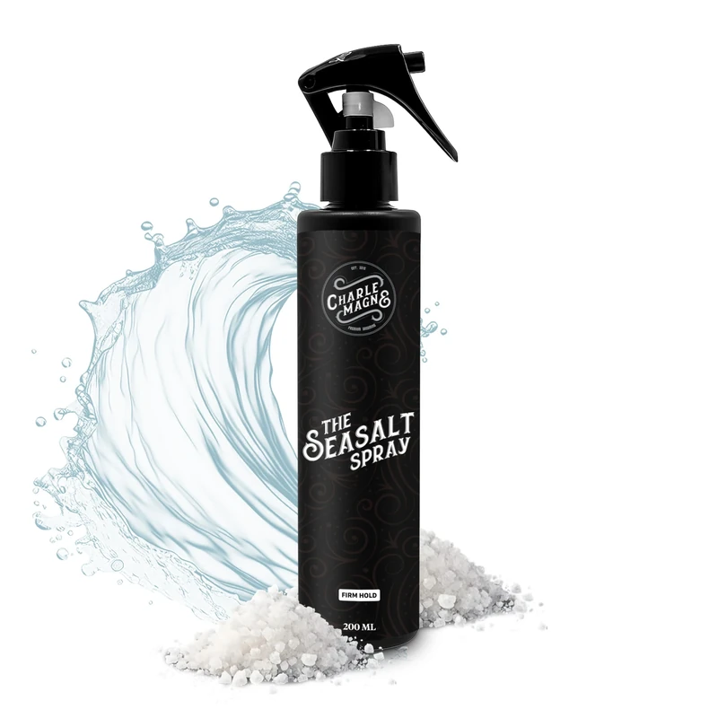 Charlemagne Sea Salt Spray - 200 ml, Pack of 1 - Textured Beach Hair & Volume - Built-In Heat Protection for Men's Hair - Tousled Texture & Firm Hold with Strong Hold Sea Salt Spray