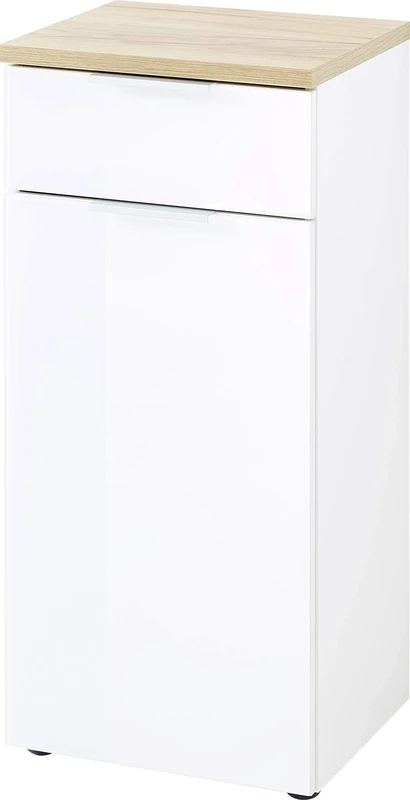 GERMANIA DIE MÖBELMACHER Base Cabinet, White/Navarra Oak, 39 x 86 x 34 cm