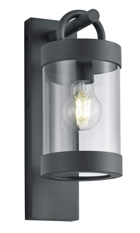 Trio Leuchten Sambesi 204160142 Outdoor Wall Light Aluminium Cast Black Matt Acrylic Clear Excl. 1 x E27