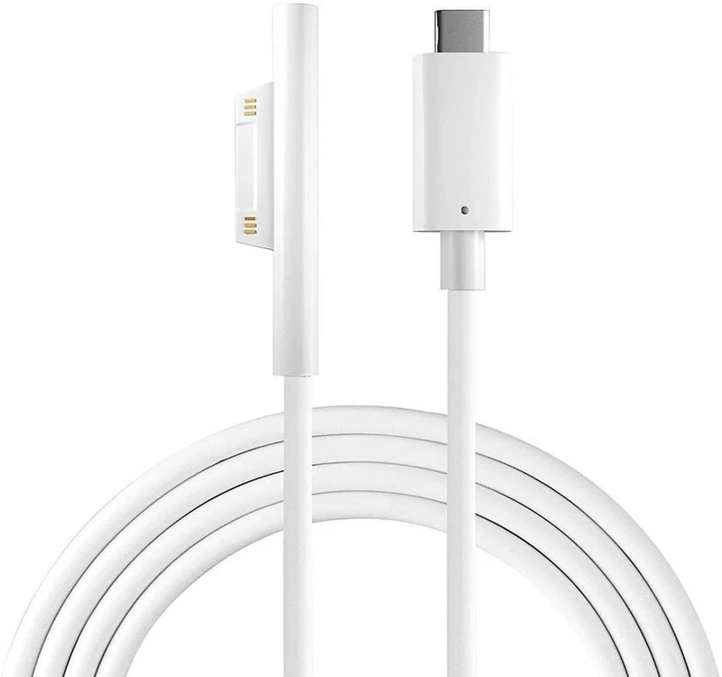 Sisyphy Surface Connect to USB-C Charging Cable - Compatible with Microsoft Surface Pro 7/6/5/4/3, Laptop 1/2/3, Book & More - Works with 45W 15V3A USBC Charger