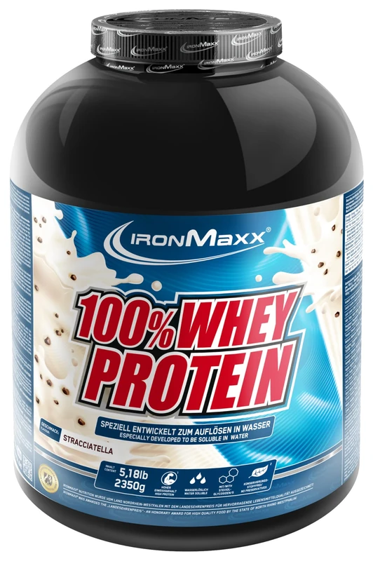 IronMaxx 100% Whey Protein Powder 2350g - Stracciatella | High Protein Shake with BCAAs & EAAs | Low Carb & Low Sugar Whey | Ideal for Muscle Gain, Diet & Fitness