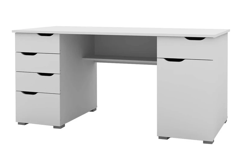 Alphason,AW1374WHT,Kentucky Sturdy Wood Effect desk - White Oak and Gloss White,White Oak and Gloss White,750x1600x670mm