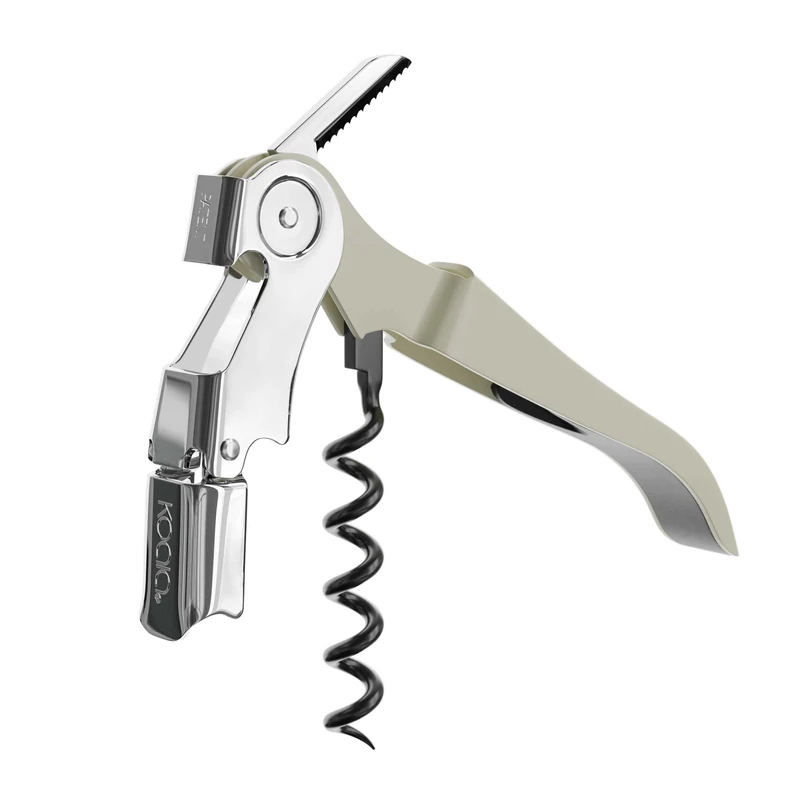 Koala Spain AC Two-Stroke Corkscrew, Stainless Steel, White