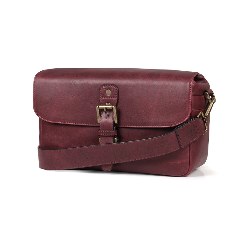 MegaGear Torres MG1703 Genuine Leather Camera Messenger Bag for Mirrorless, Instant and DSLR Cameras - Maroon