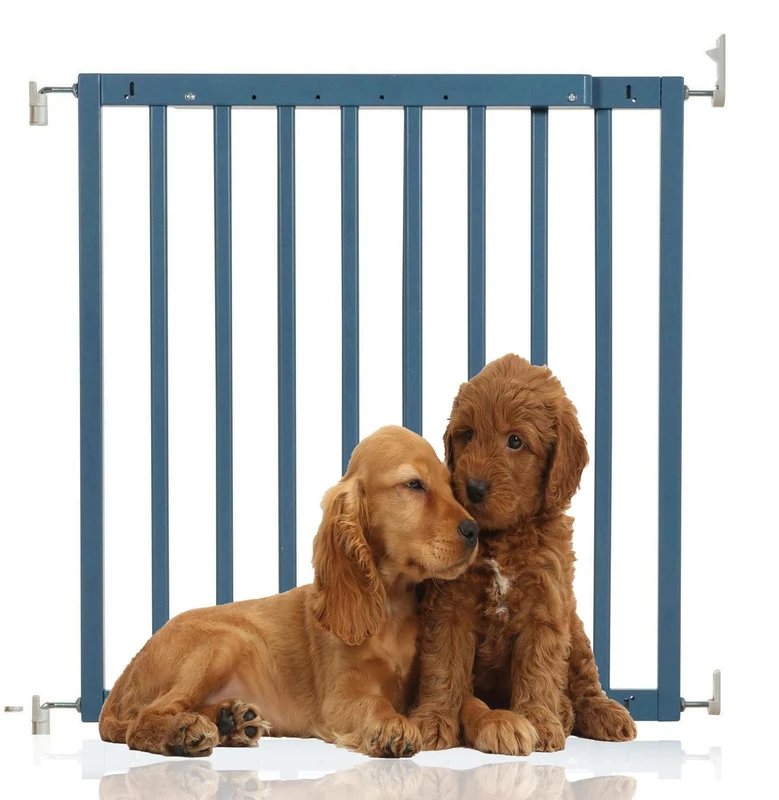 Bettacare Chunky Wooden Screw Fit Dog Gate, 63.5cm - 105.5cm, Azure Blue, Wooden Dog Gate Gate, Screw Fit Pet Stair Gate, Puppy Gate, Stylish and Practical Safety Barrier