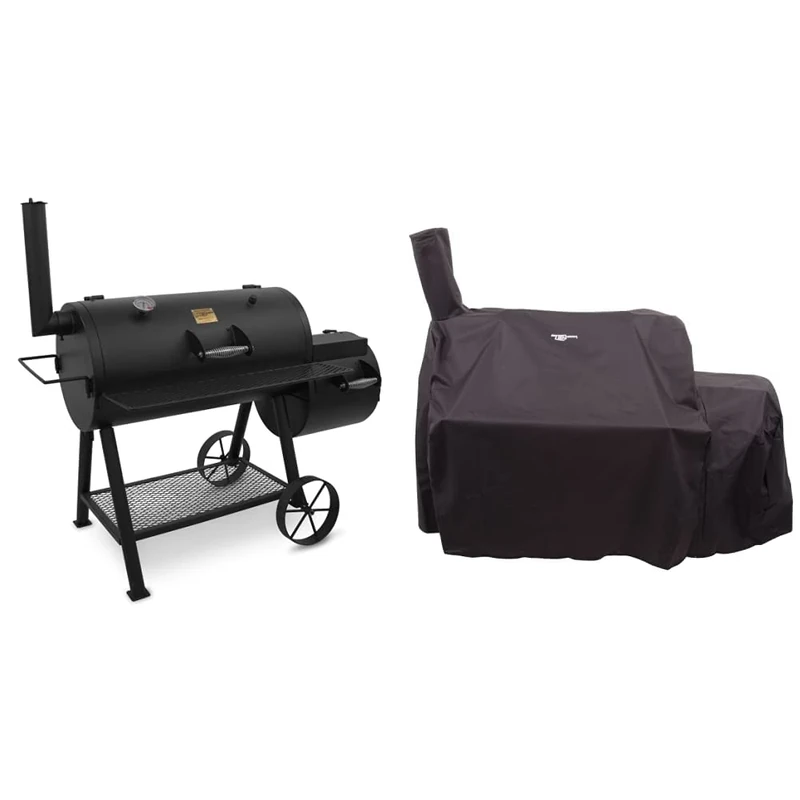 Char-Broil Oklahoma Joe's Highland Smoker, Black Finish with Oklahma Joe Smoker Cover