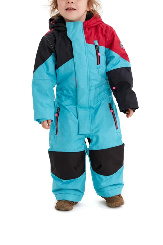 Killtec Kesley Mini Children's Snowsuit with Hood 10,000 mm Water Column Ski Suit for Boys and Girls, Turquoise, 122/128
