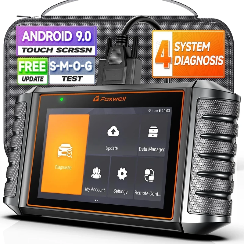 Foxwell 2023 Newest NT706 OBD2 Scanner with Check ABS/SRS(Airbag)/Engine/Transmission, Code Readers & Scan Tools with Battery Test(9.0), Free Update via WiFi, Accurate 10000+Car Diagnostic Device