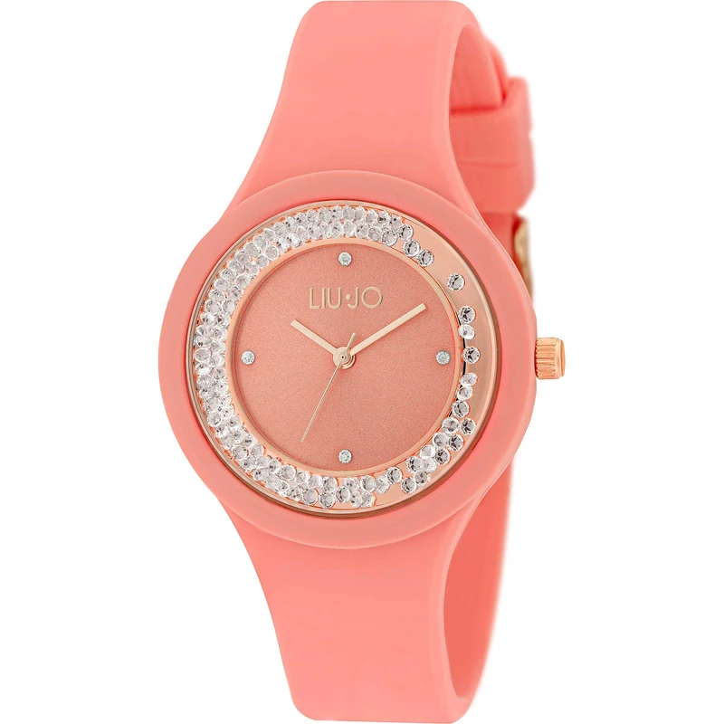 Liu Jo TLJ1422 Women's Analogue Quartz Watch with Silicone Strap, Pink-Rose-Gold, Strap.