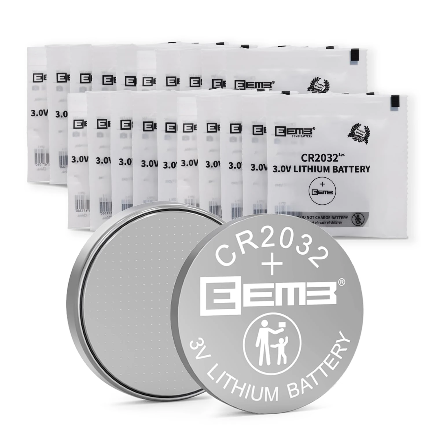 EEMB CR2032 Batteries 20PACK 2032 Battery - High Performance CR2032 3V Lithium Battery, Button Coin Cell Battery DL2032, ECR2032, LM2032 for Watches, Calculators, AirTag, Key Fobs, Smart Sensors