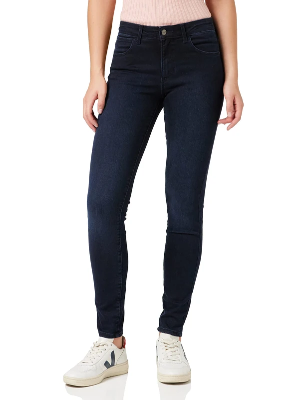 Wrangler Women's Skinny Jeans, Soft Black, 24W / 32L