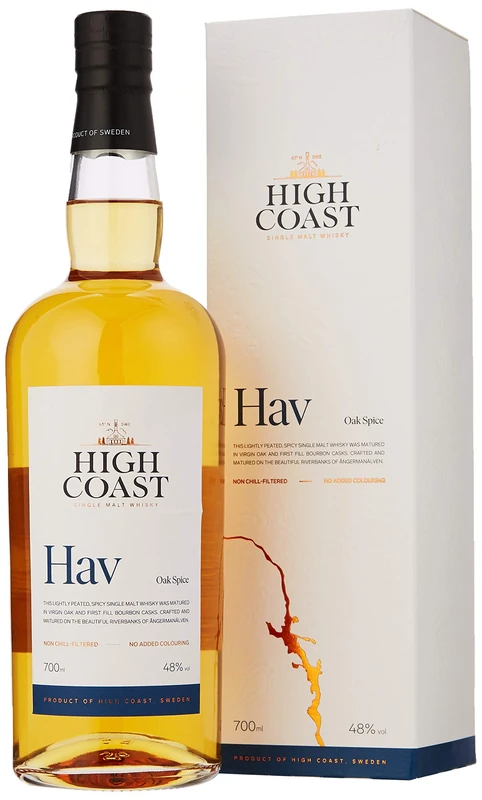 High Coast Distillery Hav Swedish Whisky, 70 cl, 48% Alcohol Content by Volume, Whiskey Deal of the Day, Single Malt Whiskey with Oak Spice Flavours, Serve Neat, On the Rocks or With a Dash of Water