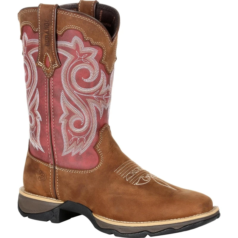 Durango Women's Rebel 10" Boot, Briar Brown and Rusty Red, 6 UK