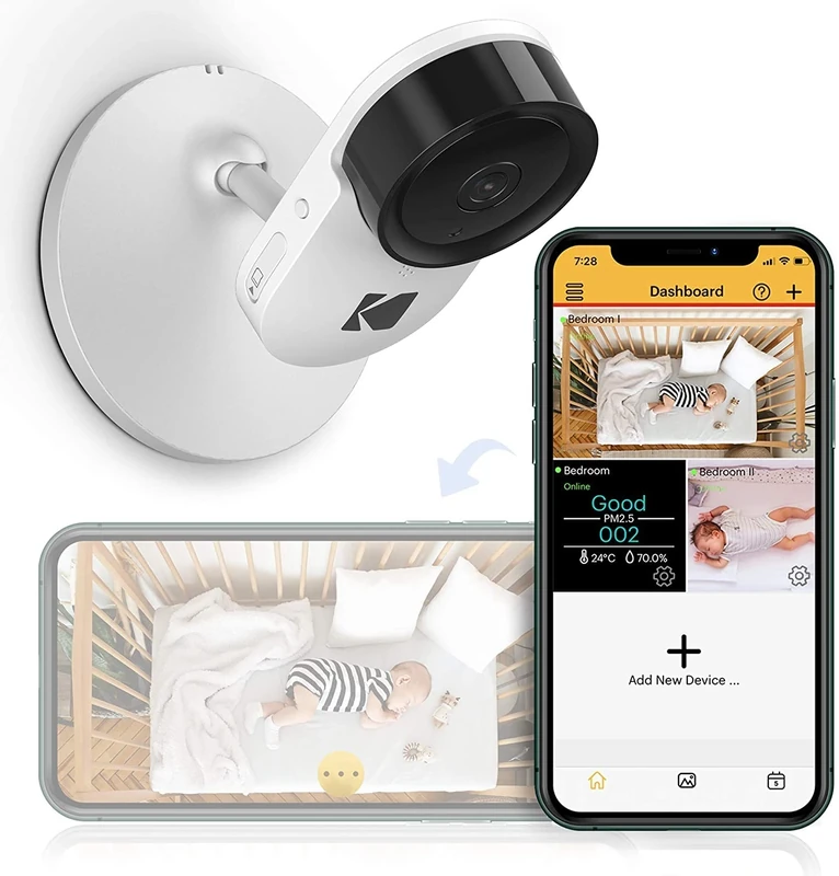 KODAK Cherish C120 Baby Camera with Mobile App - High Resolution Baby Camera, Remote Zoomable, Two-Way Audio