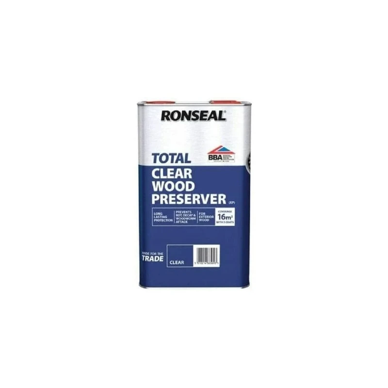 Ronseal Clear Trade Total Wood Preserver 5L, RONSEAL Trade Total Wood Preserver Clear