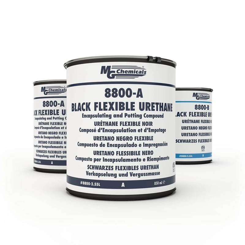 8800 Black Flexible Urethane, 2-Part Potting Compound, 2.55L Kit - Image 1