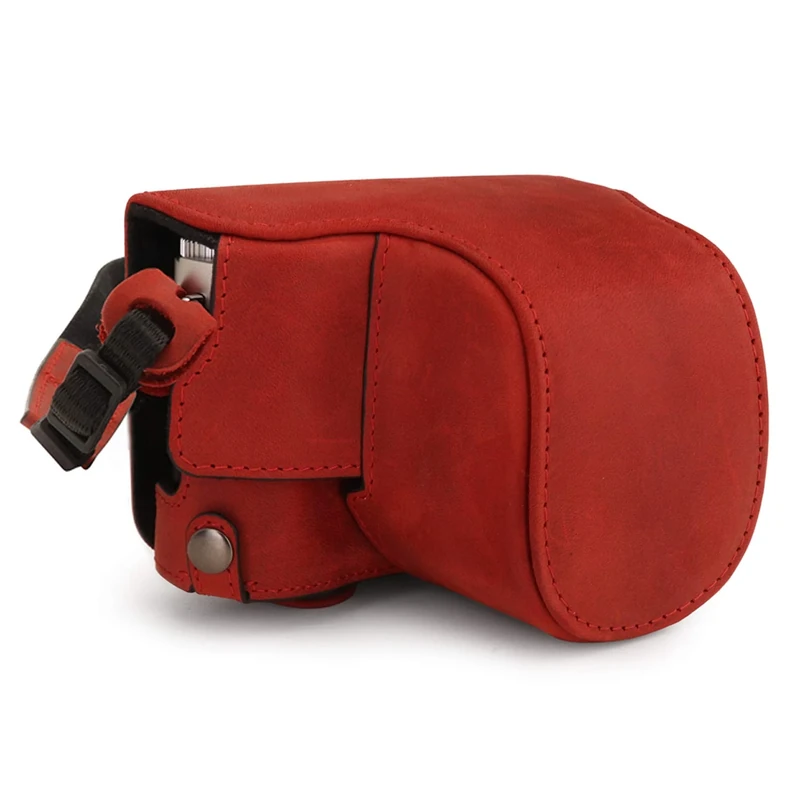 MegaGear MG1699 Ever Ready Genuine Leather Camera Case Compatible with Leica D-Lux 7 - Red