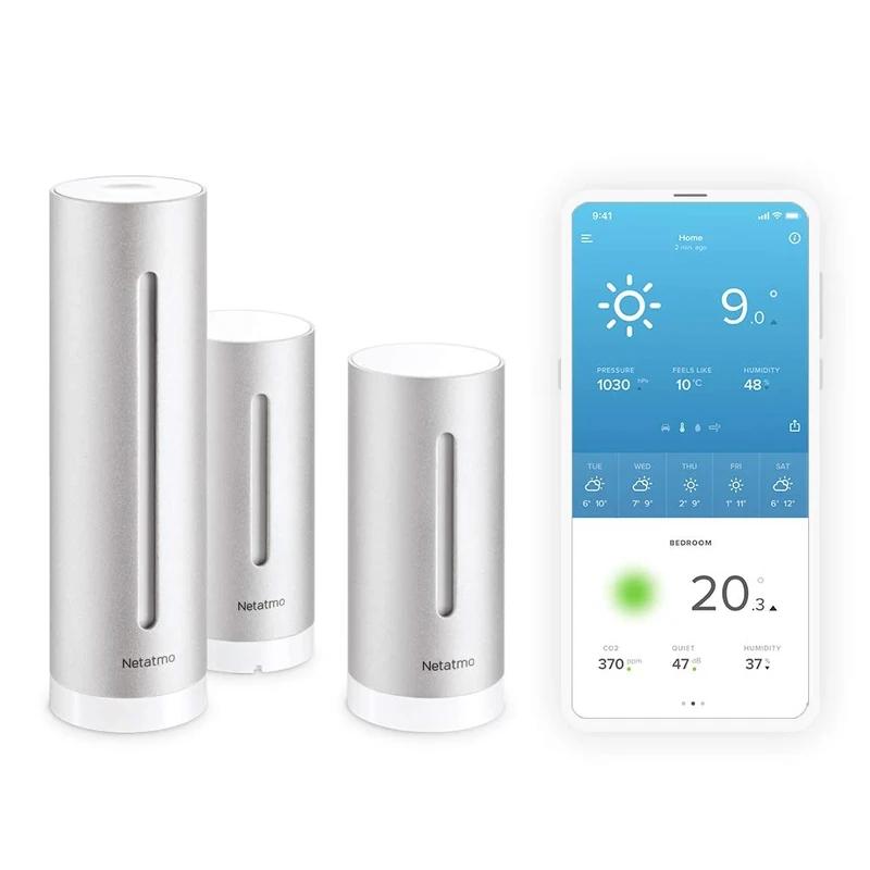 Pack Netatmo Weather Station Indoor Outdoor with Wireless Outdoor Sensor + one Additional Indoor Module - Compatible with Amazon Alexa