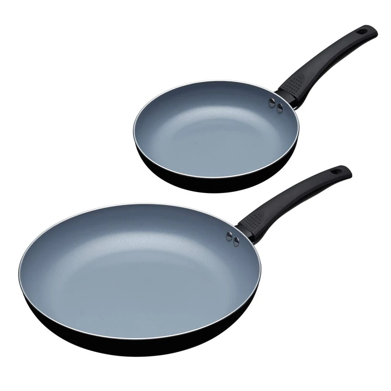 MasterClass Induction Safe Ceramic Frying Pan Set with Eco Non Stick, 20 cm/30 cm