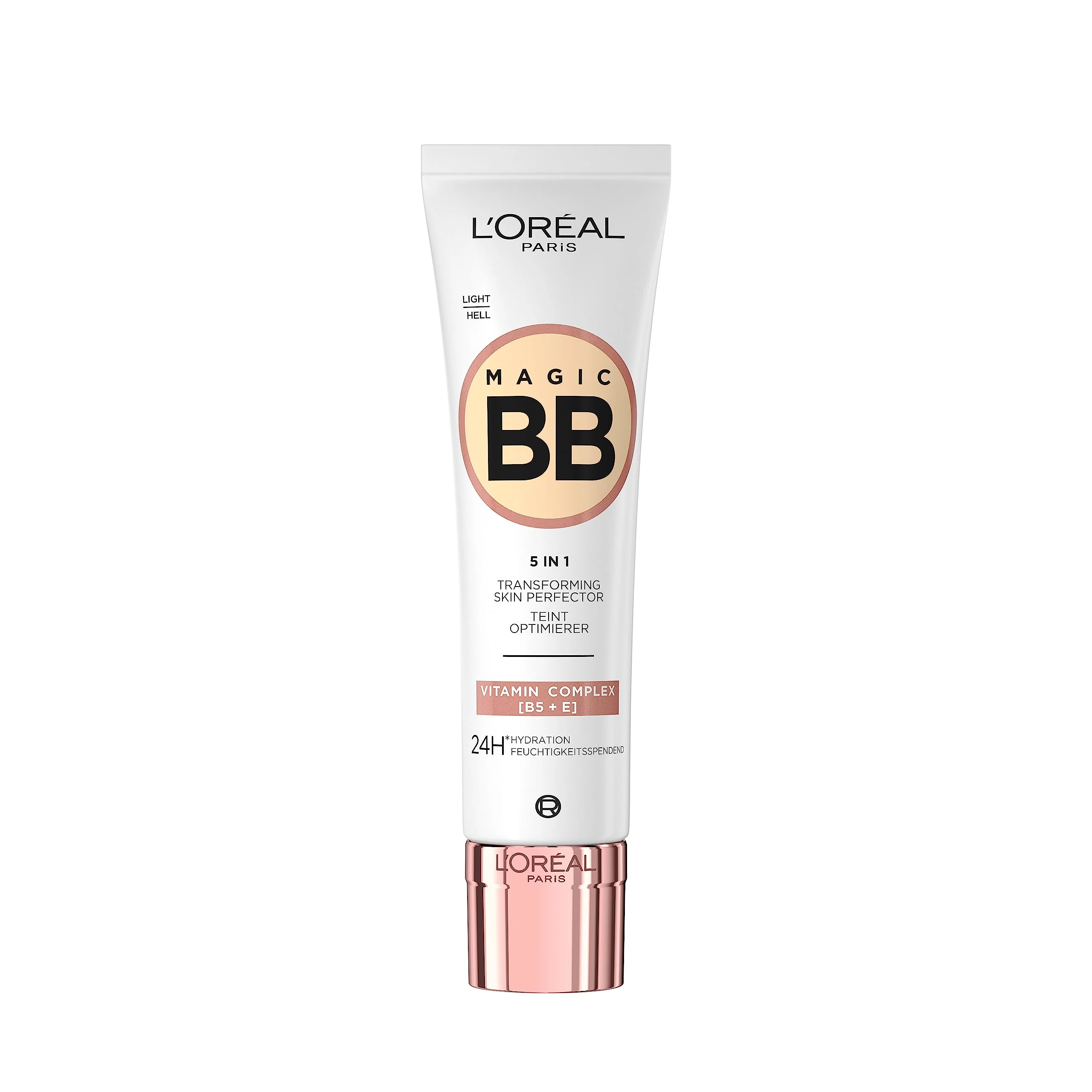 L'Oréal Paris Magic BB Cream with SPF 20, 5-in-1 Skin Tint with Vitamin B5 and Vitamin E, Lightweight Hydrating Formula Adapts to Skin Tone for a Natural Glowy Finish, 30 ml, Shade: 02 Light