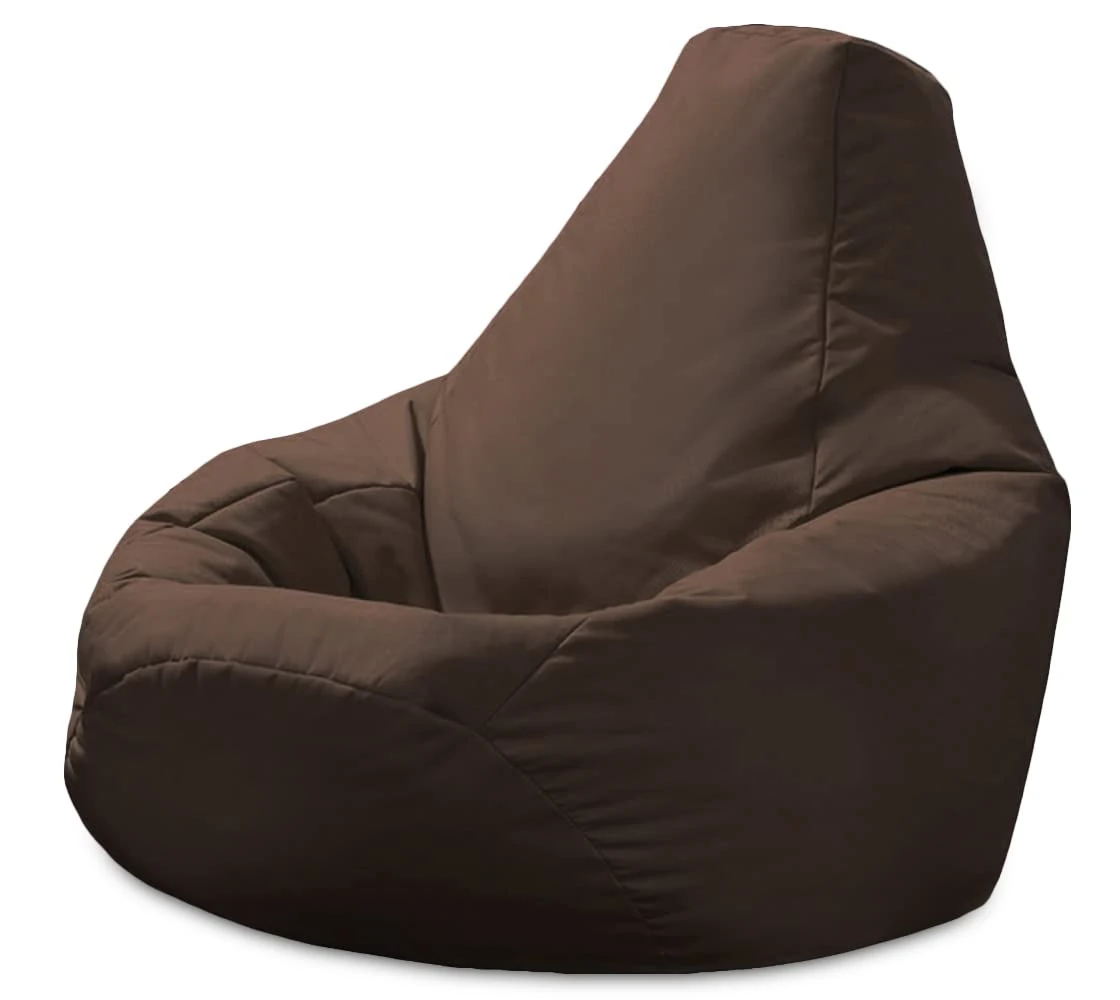 Beautiful Beanbags - Adult Highback Beanbag Chair - Large Water-Resistant for Indoor and Outdoor Use - Lounge or Gaming Chair - Manufactured in UK (Brown)