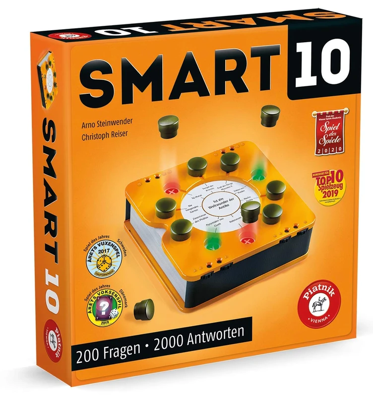 Piatnik 7167 - Smart 10 | The revolutionary know-it-all board game I For quiz lovers | Who is the quiz king | From 14 years | Knowledge questions from A - Z | For on the go and at home
