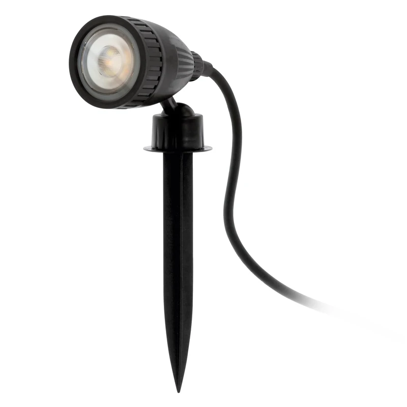 EGLO connect ground spike spotlight Nema 1-C, smart home outdoor light, plastic ground spike lamp, colour: black, socket: GU10, dimmable, adjustable white tones and colours, IP44
