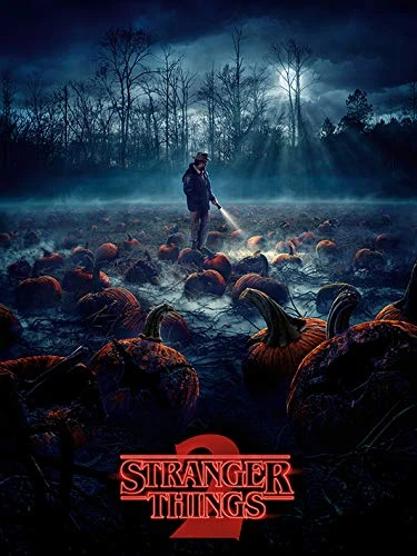 Pyramid International Stranger Things Canvas Print with Hopper at the Pumpkin Patch 60cm x 80 cm - Official Merchandise