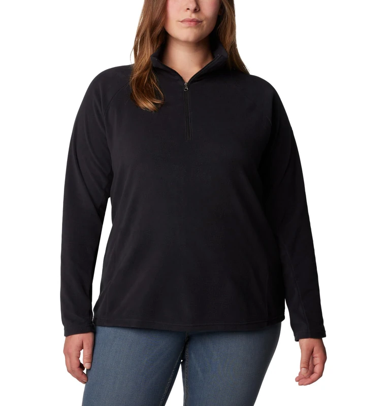 Columbia Women's Glacial IV Half Zip Pullover Fleece Sweater, Black, 2X