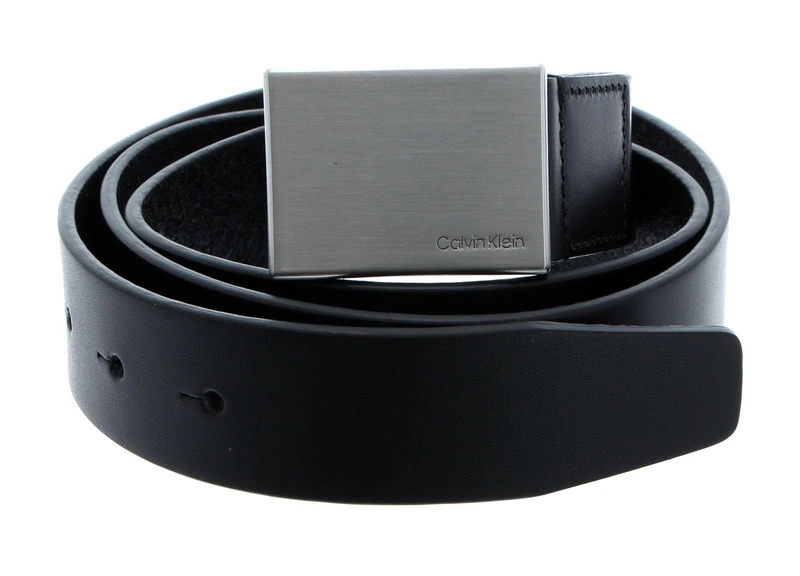 Calvin Klein Men's Formal Plaque Belt 3.5cm Belt, Black (Black), 95