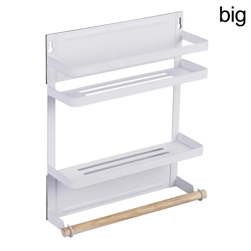 Abboard Kitchen Storage Tool Spice Holder Rack Holder Fridge Magnetic Side Hook Large White