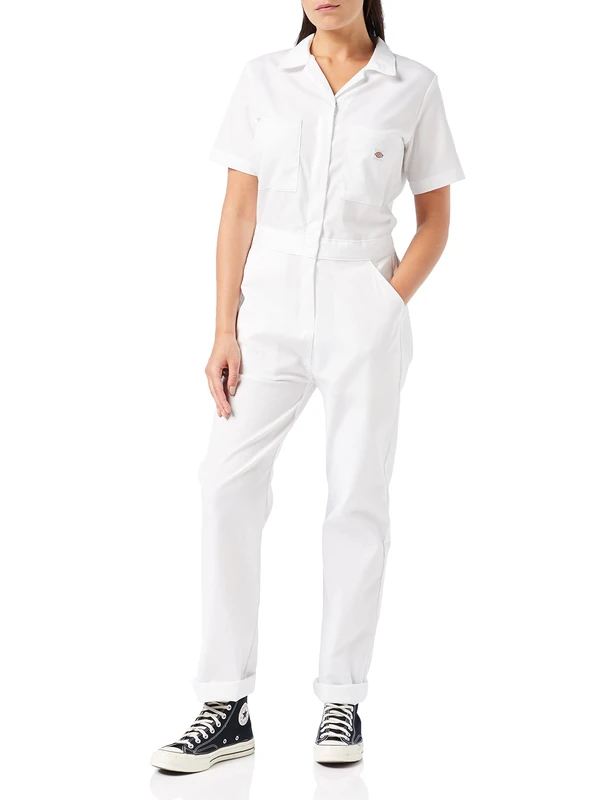 Dickies, Women's, SS FLEX COVERALL, WHITE, XS