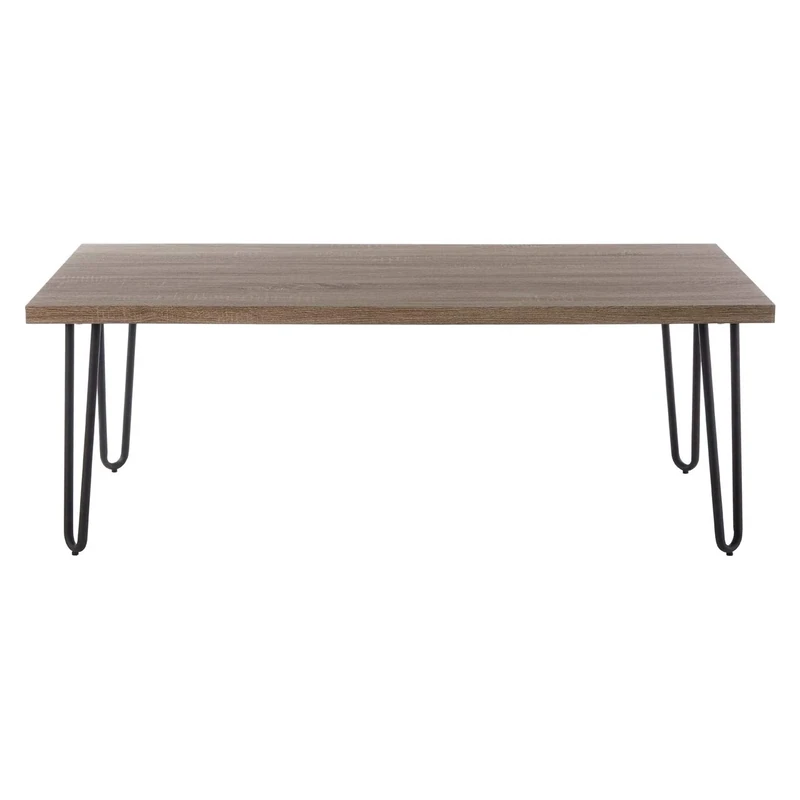 Premier Borough Coffee Table, Faux Wood Veneer, Matte Black Legs