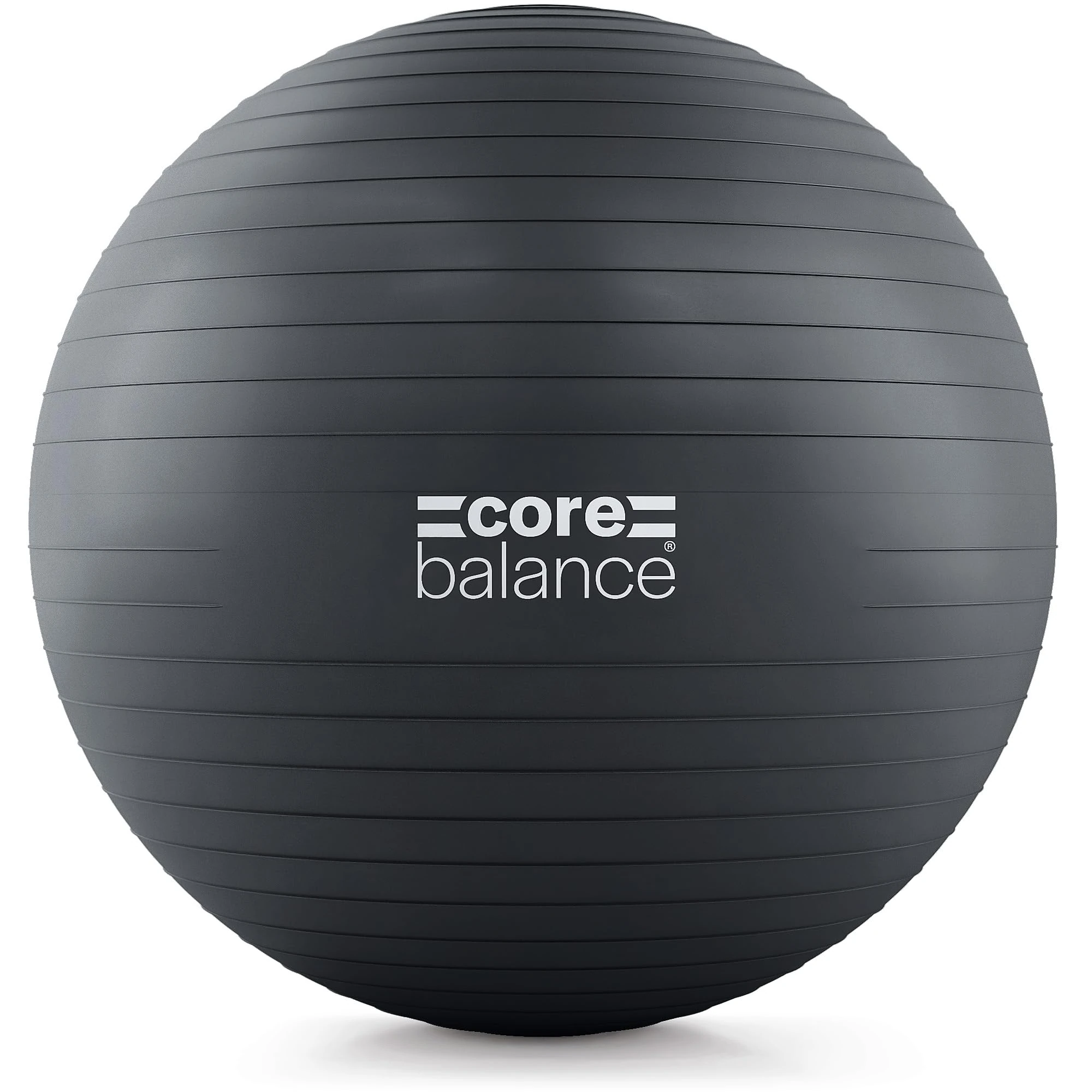 Core Balance Anti Burst Gym Ball, 45-85cm With Hand Pump (55cm, Black)