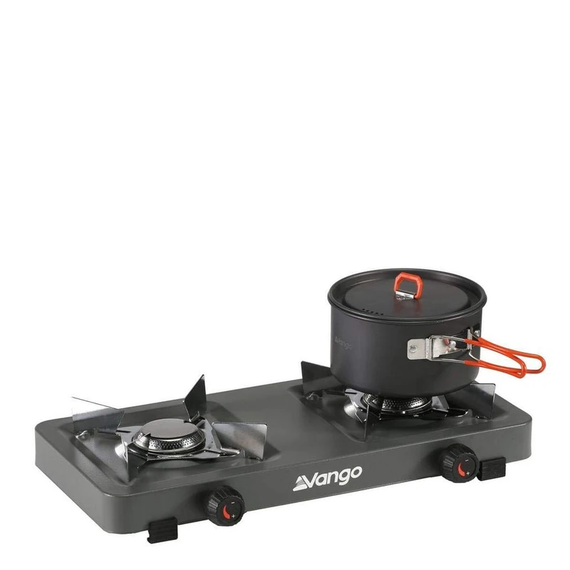 Vango Blaze Camping Stove - Double Burner Gas Cooker - Compact Outdoor Stove for Camping, BBQ, Outdoor Cooking | EN417 Compliant