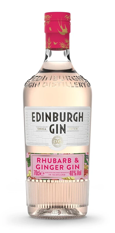Edinburgh Gin Rhubarb & Ginger Flavoured Gin 70cl | 40% ABV | Pink Gin | Inspired by Original Liqueur | Fresh Sweet Rhubarb with Firey Ginger for Balance | ideal for Use in Cocktails