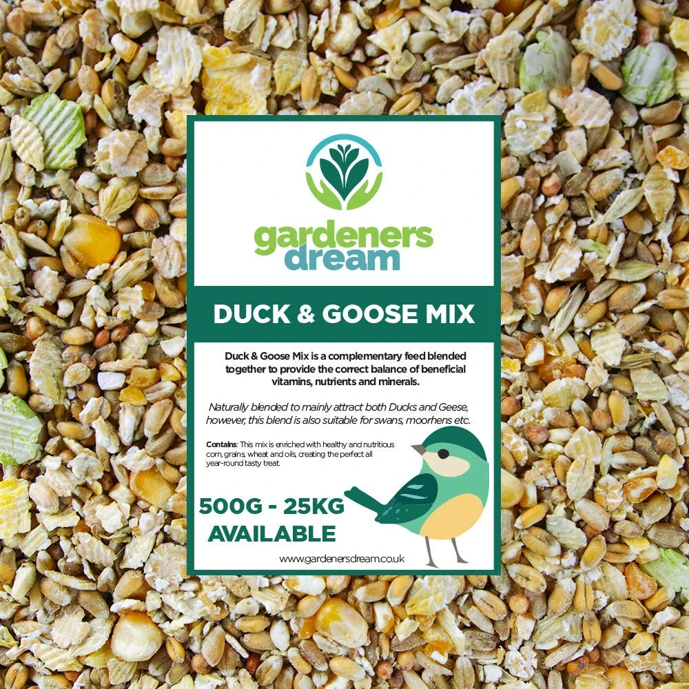 GardenersDream Duck & Goose Mix | Nutritious Outdoor Wildlife Food | Protein-Rich Feed for Birds and Animals | Premium Garden Wild Bird Mixture | Enriched with Healthy & Natural Minerals (12.5kg)