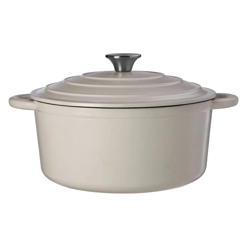 Hygge Casserole Dish, Matte White/Cream, Cast Iron, Large