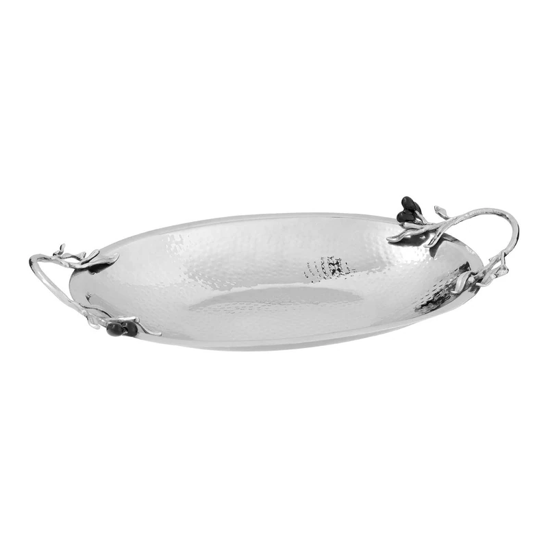 Miressa Grapes Serving Dish, Hammered Effect, Stainless Steel