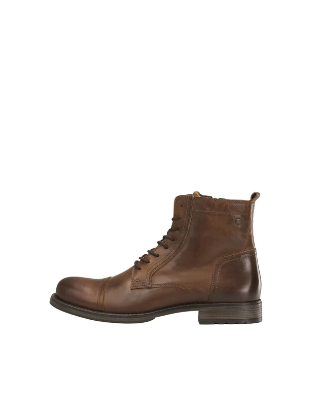 JACK & JONES Jfwrussel Leather Cognac 19, Men’s Biker Boots, Brown (Cognac Cognac), 8 UK (42 EU)