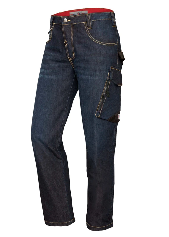 BP 1990-038-1 Worker Jeans, Slim Silhouette, 350,00 G/M², Cotton with Stretch, Dark Blue Washed, Size 28/32