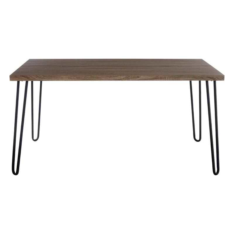 Premier Borough Dining Table, Faux Wood Veneer, Matte Black Legs