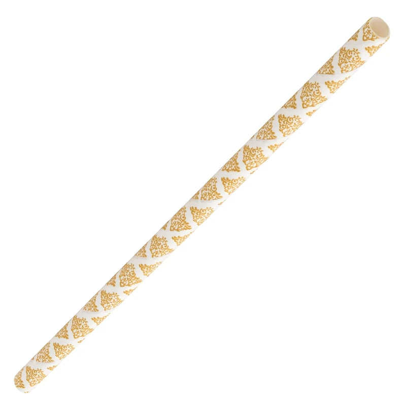 Paper Filigree Gold Cocktail Straw 5.5" (14cm)