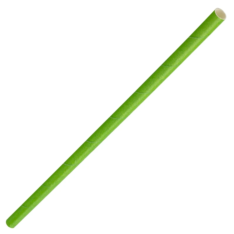 Paper Solid Green Straw 8" (20cm) Box of 250
