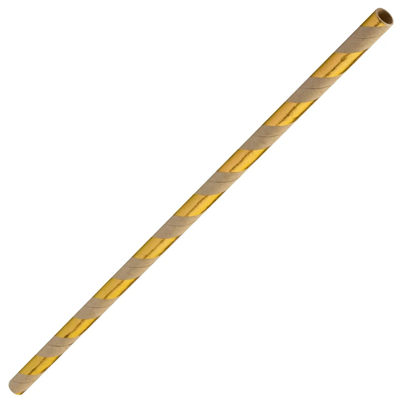 Gold & Brown Paper Straws 8inch - Case of 6000 - Eco-Friendly Paper Straws, Paper Drinking Straws