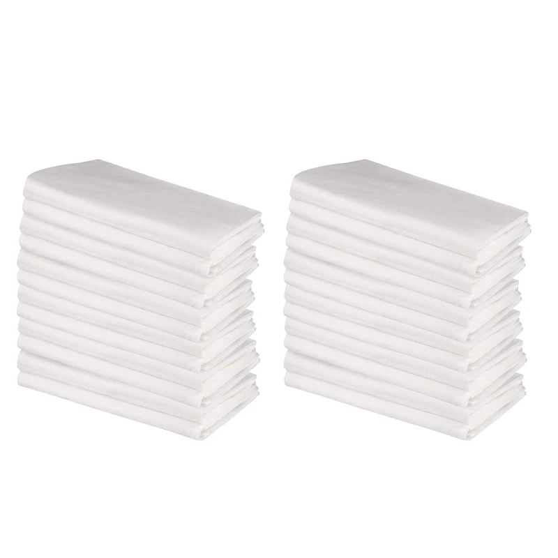 DG Collections Flour Sack Dish Towels, 100% Cotton,Vintage Multi-Purpose Kitchen Towels, Very Soft, Highly Absorbent, Lint Free, Pre-Washed Tea Towels Set of 24 (27X27 Inch) White