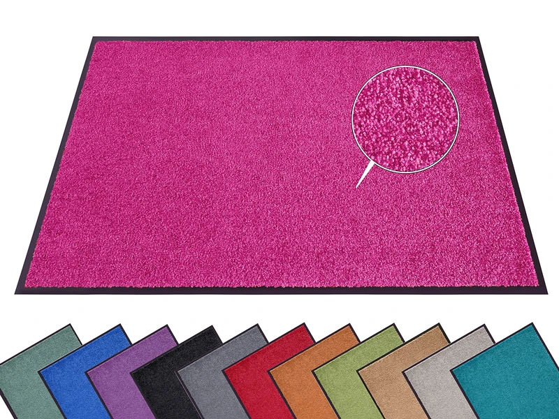 HANSE Home Wash & Clean Doormat for Indoor and Outdoor Use 60 x 180 cm - Door Mat Dirt Trapper Mat Door Mat Washable & Weatherproof, Non-Slip for Entrance & Outdoor Use - Raspberry Red