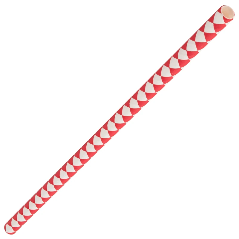 Paper Chequered Red Straw 8" (20cm) Box of 250