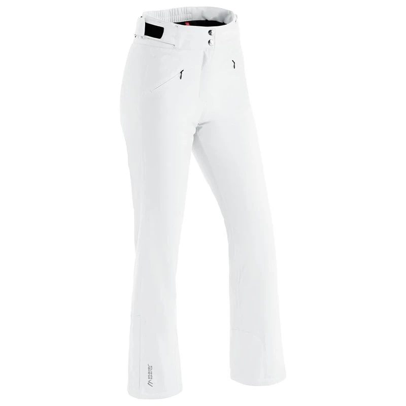 maier sports Allissia Slim, Close-fitting women's ski pants, Waterproof snow pants, Stretch material and adjustable waistband, PFC-free, MTHERM padding & mTEX weatherproofing White
