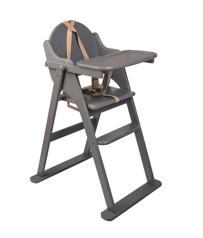 Safetots Deluxe Folding Wooden High Chair - Grey